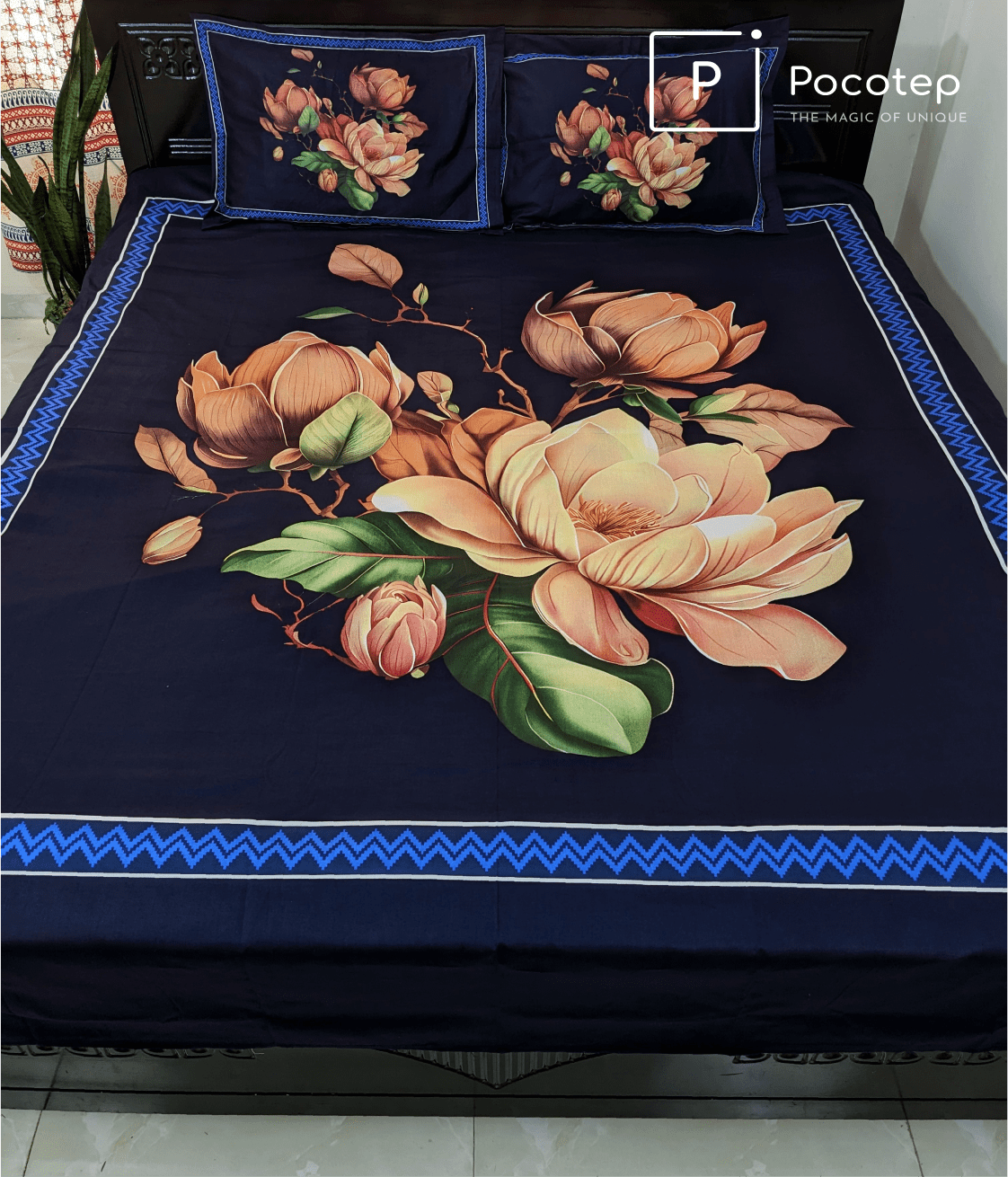 100% Twill Fabric High Quality Standard Design Bedsheet  (৩ পিসের সেট)